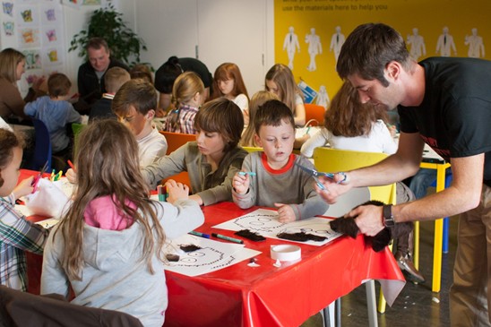 Children in a workshop at Discovery Festival